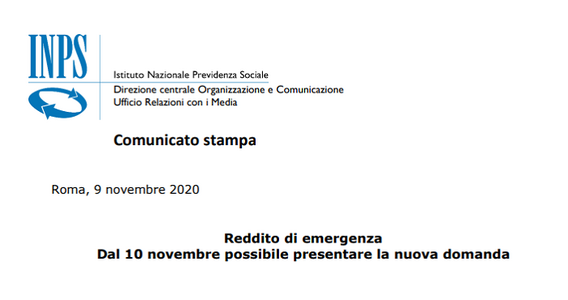 Domanda reddito di emergenza, istruzioni INPS: chi deve inviarla per novembre e dicembre