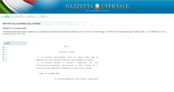 Processo tributario, il decreto con le regole per le udienze da remoto è in Gazzetta Ufficiale