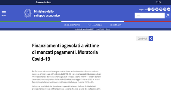 Proroga per i finanziamenti agevolati a vittime di mancati pagamenti