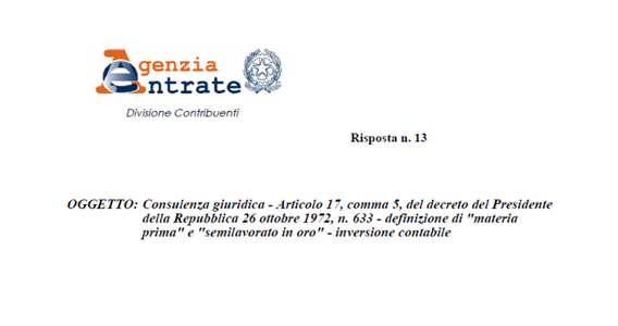 IVA e oro: per polveri e paste si applica il reverse charge?
