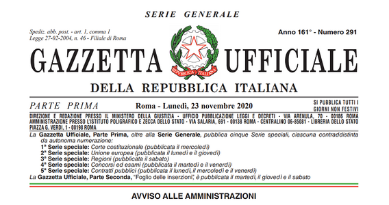 Decreto Ristori ter, le novità nel testo pubblicato in Gazzetta Ufficiale