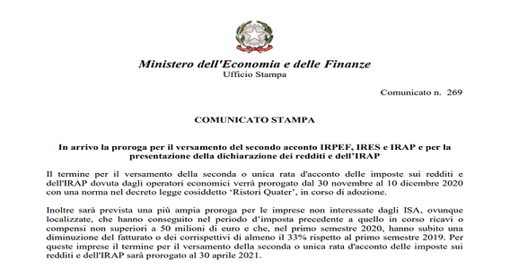 Proroga al 10 dicembre per gli “operatori economici”: ennesimo punto interrogativo