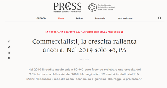 Commercialisti, FNC e CNDCEC: si riduce il tasso di crescita degli iscritti all'albo