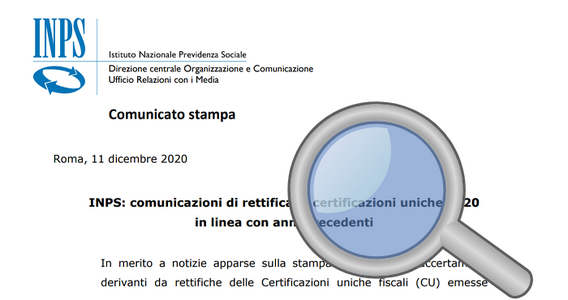 Certificazioni Uniche INPS 2020 con errori, quale soluzione?