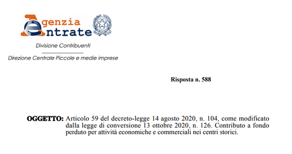 Domanda contributi a fondo perduto centri storici, non sempre conta tutto il fatturato