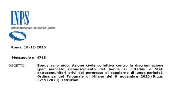 Bonus asilo nido, per averne diritto basta un qualsiasi permesso di soggiorno