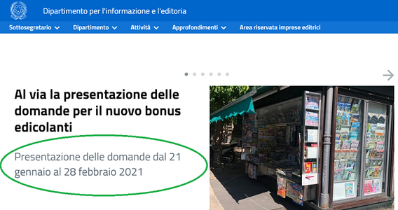 Domanda bonus 1.000 euro al via anche per i gestori di edicole