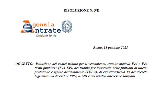 TARI e TEFA, dal 2021 sono tasse separate: istituiti i nuovi codici tributo