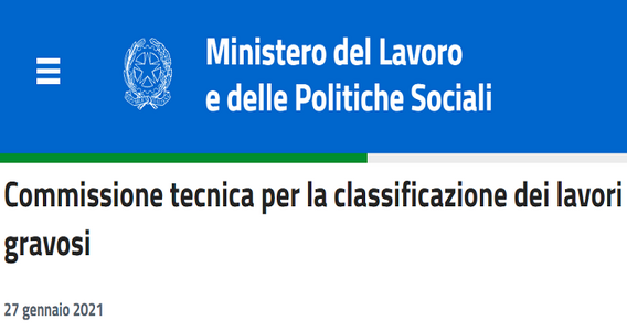 Pensione anticipata, lavori gravosi: al via i lavori della Commissione tecnica