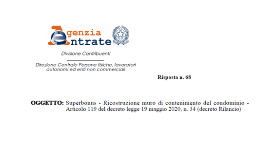 Superbonus 110%, il muro di contenimento di pertinenza rientra nell'agevolazione?