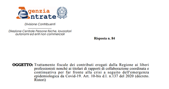 Bonus Covid senza Irpef per professionisti, autonomi e collaboratori: detassazione ampia