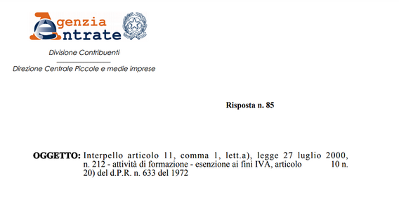 Esenzione IVA formazione, solo per i corsi svolti nella regione di iscrizione all'albo