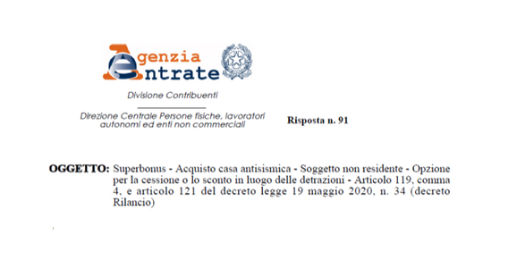 Acquisto casa antisismica: ok al superbonus 110% per residente all'estero