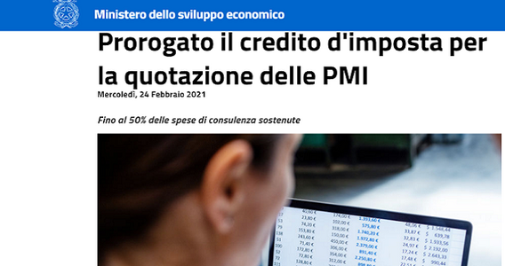 Credito d'imposta quotazione PMI, proroga al 31 dicembre 2021: cos'è e come fare domanda