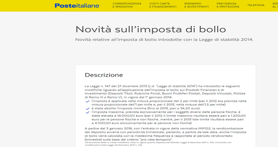 L'imposta di bollo sui conti correnti postali