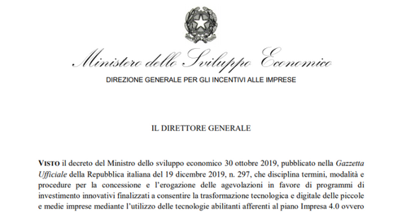 Macchinari innovativi, domande per il nuovo bando MISE dal 13 aprile 2021