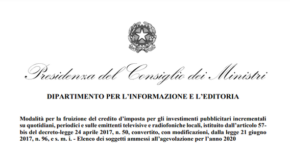 Bonus pubblicità, elenco dei beneficiari: come e quando usare il credito d'imposta