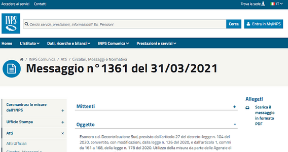 Decontribuzione Sud, per la somministrazione novità retroattive: istruzioni INPS