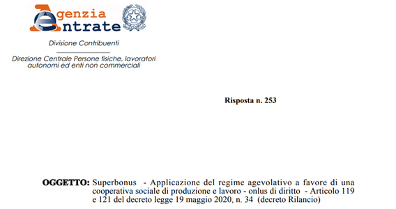 Cooperative sociali: l'accesso al Superbonus è condizionato