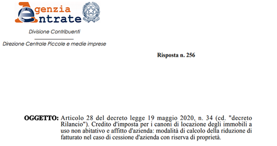 Bonus affitto partite IVA, il calcolo del calo di fatturato guarda alla vita dell'azienda