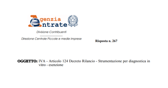 IVA beni Covid, l'agevolazione si applica anche per tamponi e strumenti diagnostici in vitro?