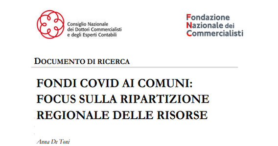 Fondi Covid per i comuni, metà degli aiuti al Nord: l'analisi dei Commercialisti