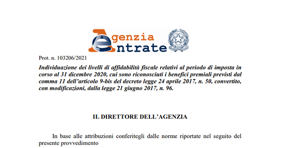 ISA 2021, benefici premiali: dai punteggi al calcolo, le istruzioni dell'Agenzia delle Entrate