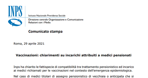 Pensione medici richiamati per vaccini Covid, cosa succede in caso di somministrazione?