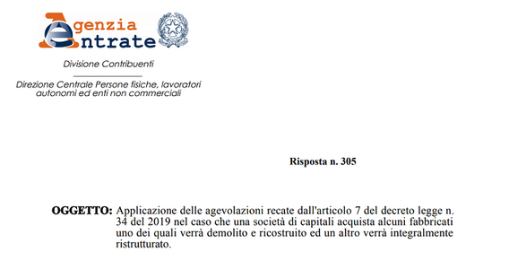 Bonus ricostruzione e limite minimo di vendita, esclusi dal calcolo gli immobili non finiti