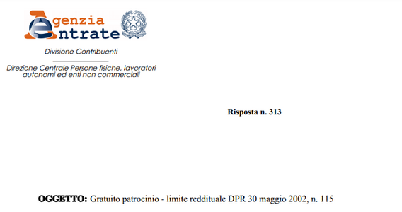 Gratuito patrocinio: le somme che rientrano nel calcolo del limite di reddito