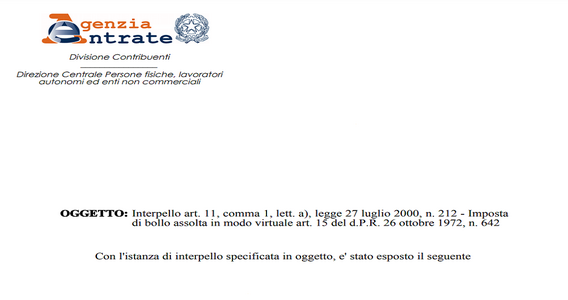 Imposta di bollo virtuale, può essere pagata sia per l'istanza sia per la nota di iscrizione al PRA