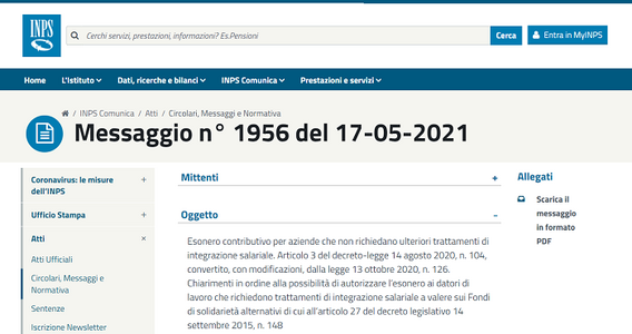 Esonero contributivo CIG e Fondi di solidarietà alternativi: istruzioni INPS per i datori di lavoro