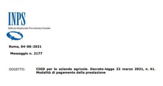 CIGD lavoratori agricoli, solo con modalità di pagamento diretto
