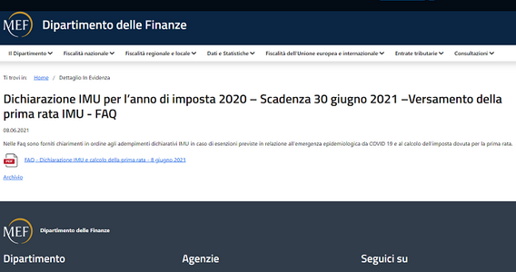 IMU, esenzione Covid con obbligo di dichiarazione entro il 30 giugno 2021
