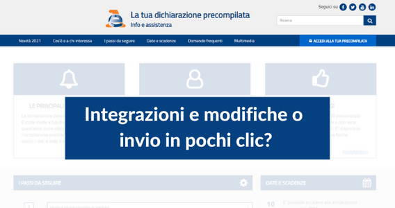 Modello 730/2021 precompilato: integrazione e modifica dei dati o invio con pochi clic? - Sondaggio