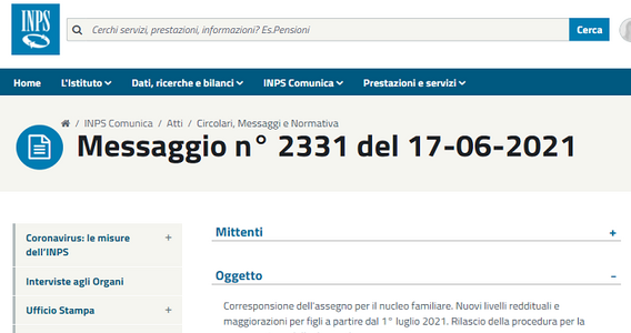 Domanda ANF al via: dal 1° luglio 2021 nel calcolo entrano gli aumenti