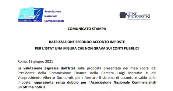 Rateizzazione secondo acconto imposte: il commento di ANC