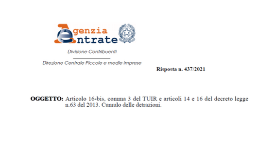 Detrazione IRPEF, cumulo delle agevolazioni con eco e sismabonus