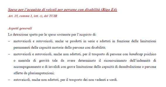 Detrazione auto disabili, i chiarimenti delle Entrate sull'agevolazione