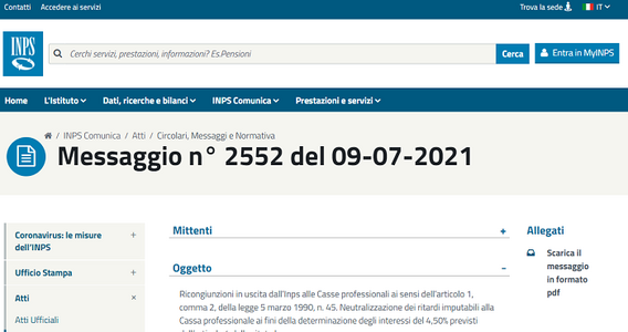 Ricongiunzione contributi professionisti: ritardo della Cassa? Nessun interesse dovuto dall'INPS