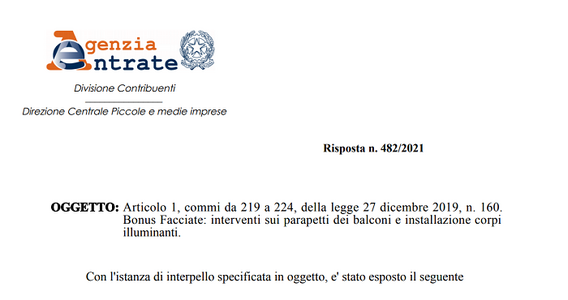 Bonus facciate 2021 anche per parapetti dei balconi e illuminazione (ma solo in alcuni casi)