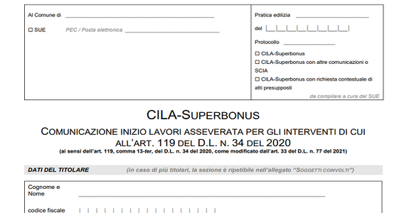 Superbonus, CILA semplificata dal 5 agosto 2021: novità e cosa cambia