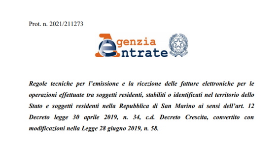 Fattura elettronica tra Italia e San Marino, pronte le regole tecniche dell'Agenzia delle Entrate