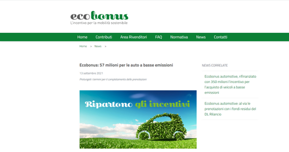 Ecobonus auto, nuove prenotazioni degli incentivi dal 14 settembre