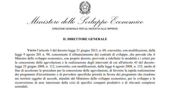 Contratti di sviluppo, domande per gli incentivi dal 20 settembre 2021