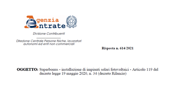 Superbonus 110, fotovoltaico agevolato anche con pannelli sul tetto del fabbricato confinante