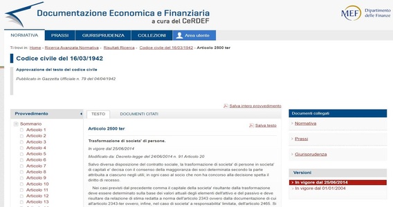 La trasformazione societaria