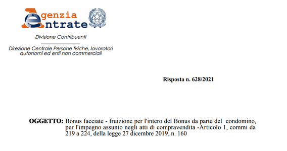 Bonus facciate condominio, maxi detrazione per il soggetto che paga interamente i lavori sull'edificio