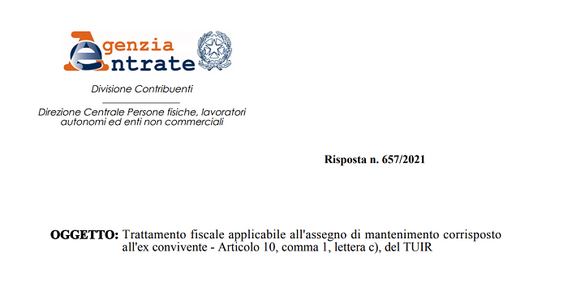 Assegno di mantenimento e contributo casa, gli importi erogati all'ex convivente non sono deducibili