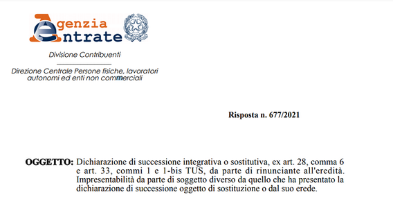Rinuncia all'eredità dopo la dichiarazione di successione: nuova denuncia e versamento delle imposte